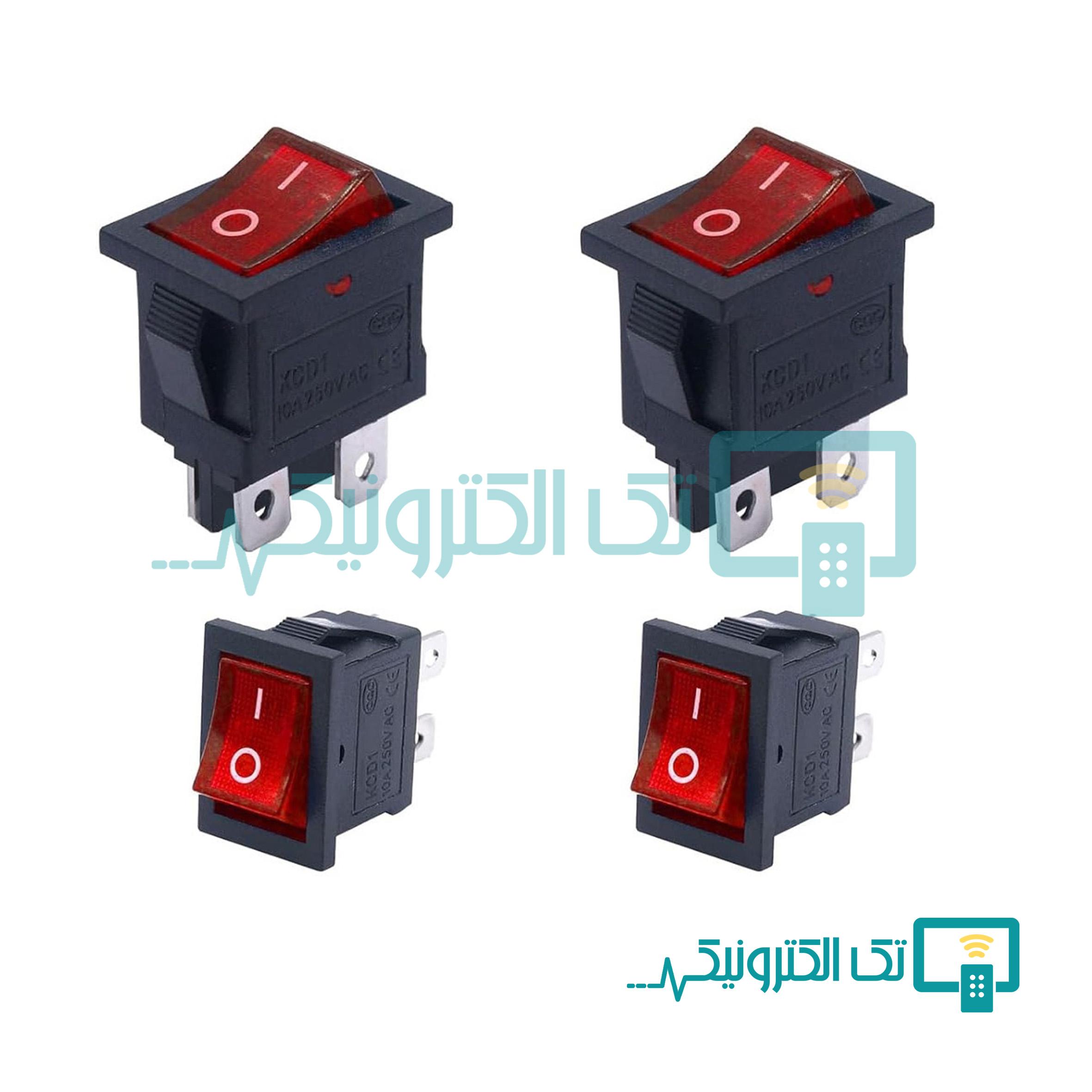 کلید راکر دو حالته چراغ دار 4 پایه چراغ دار